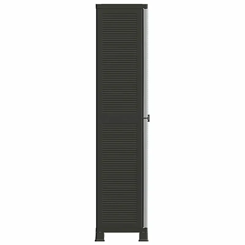 Armoire de rangement compacte avec 4 étagères réglables 68 x 39 x 171 cm en plastique gris 02_0046947