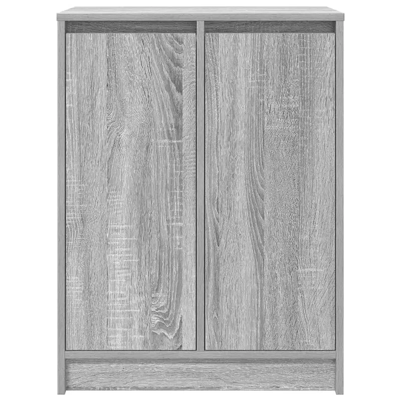 Armoire à chaussures moderne avec 2 portes et 8 étagères 57 x 34 x 76 cm en bois d'ingénierie gris 02_0051774
