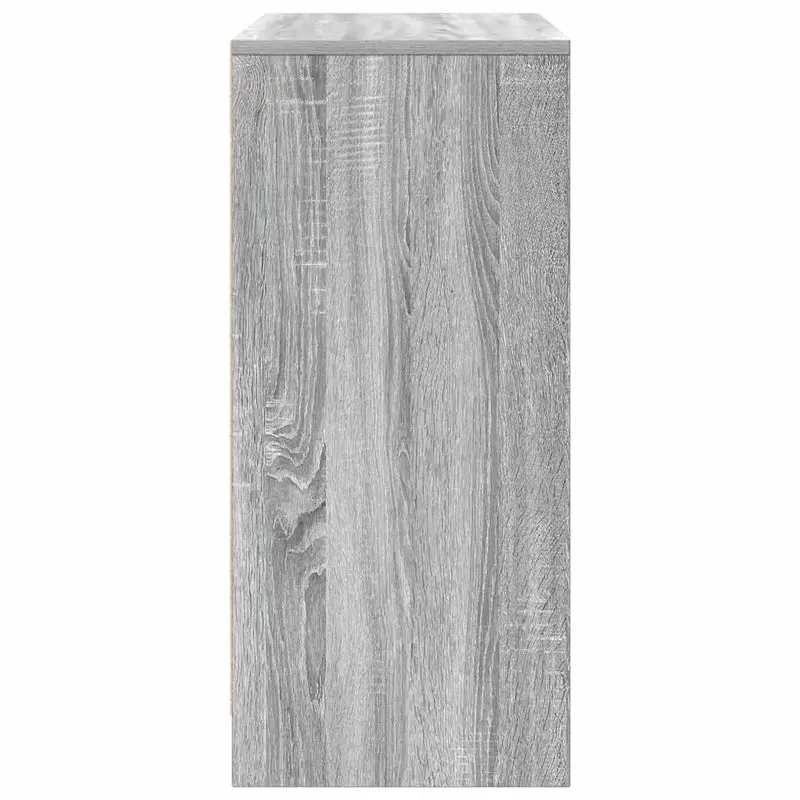 Armoire à chaussures moderne avec 2 portes et 8 étagères 57 x 34 x 76 cm en bois d'ingénierie gris 02_0051774