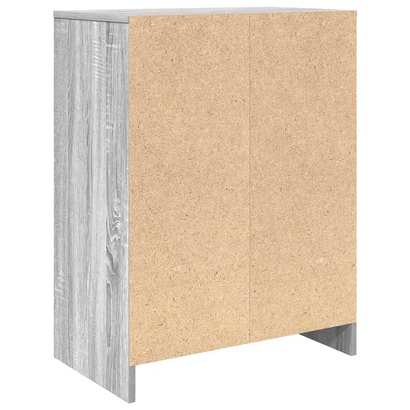 Armoire à chaussures moderne avec 2 portes et 8 étagères 57 x 34 x 76 cm en bois d'ingénierie gris 02_0051774