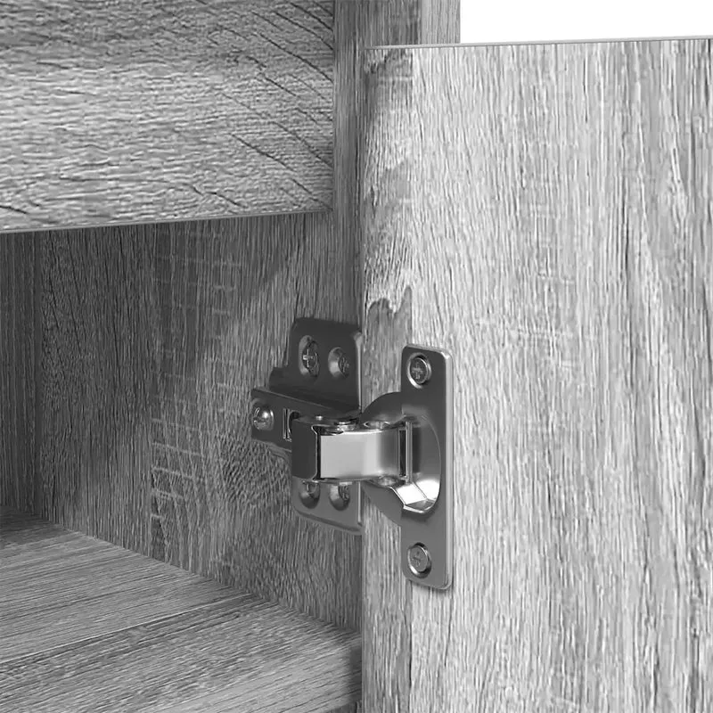 Armoire à chaussures moderne avec 2 portes et 8 étagères 57 x 34 x 76 cm en bois d'ingénierie gris 02_0051774