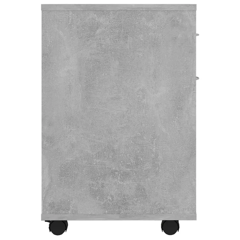 Armoire à roulettes moderne 45 x 38 x 54 cm avec 1 tiroir pratique en bois d’ingénierie gris béton 02_0047917