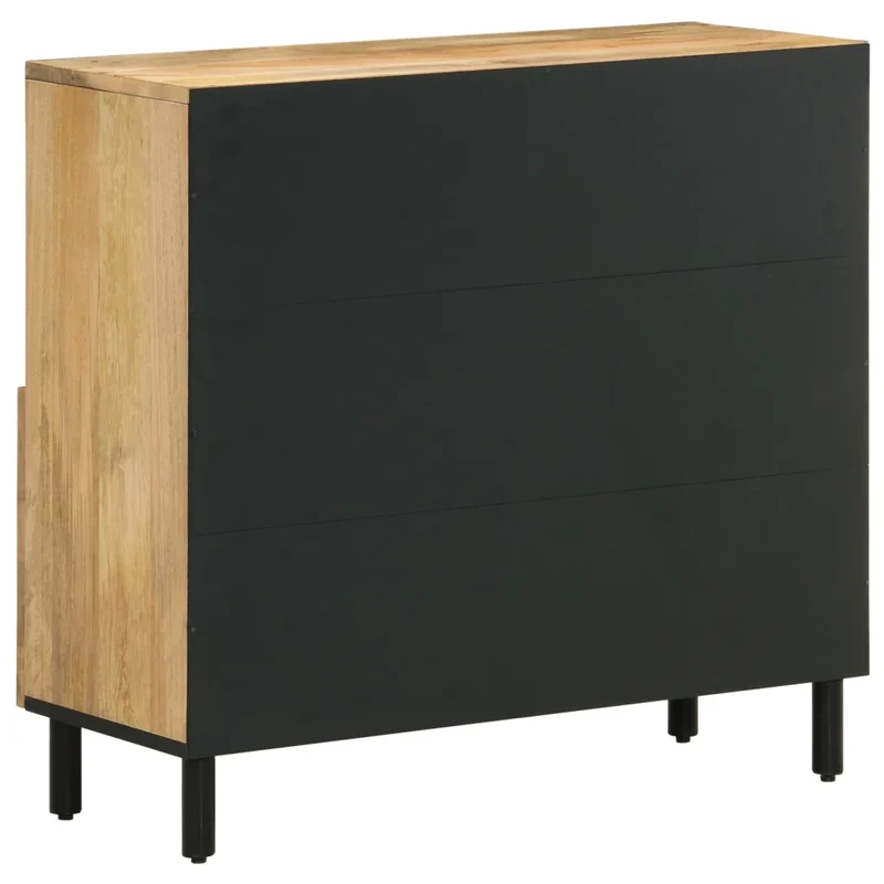 Armoire latérale vintage avec grand rangement 80 x 33 x 75 cm style rétro en bois de manguier naturel 02_0047294
