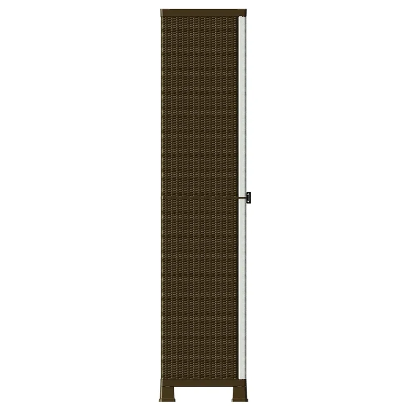 Armoire de rangement en plastique gris 68 x 39 x 171 cm compacte avec étagères réglables design moderne 02_0046945