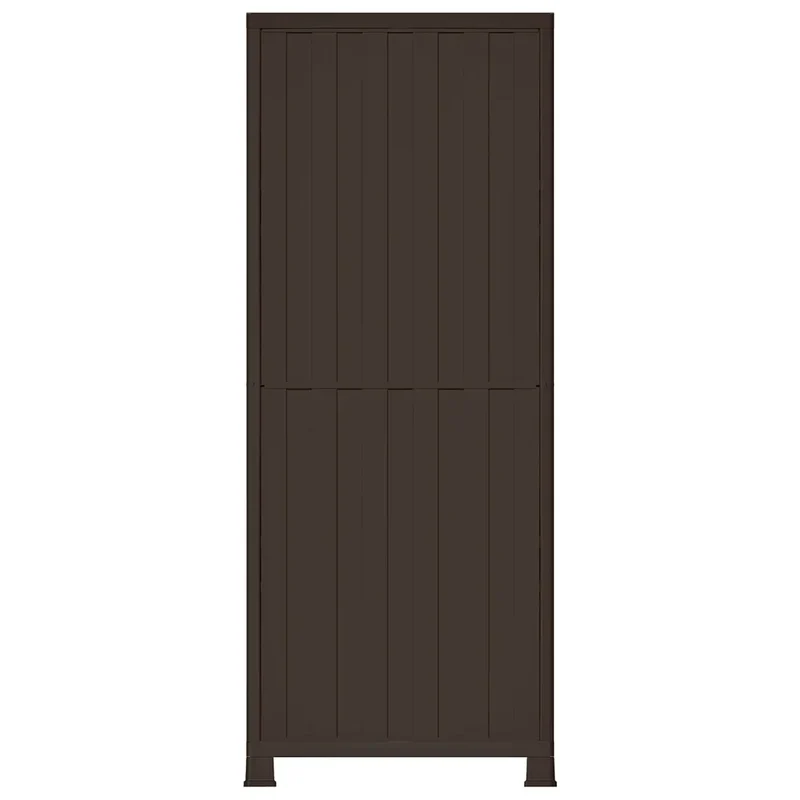 Armoire de rangement en plastique gris 68 x 39 x 171 cm compacte avec étagères réglables design moderne 02_0046945