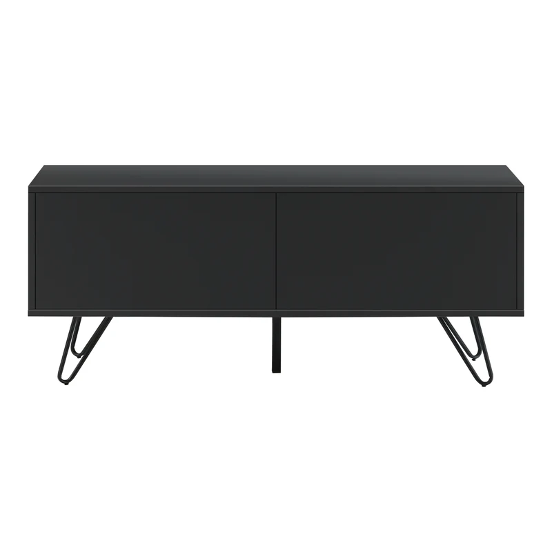 Commode stylée meuble de rangement pratique à 2 portes 47 x 110 x 30 cm noir 03_0006823