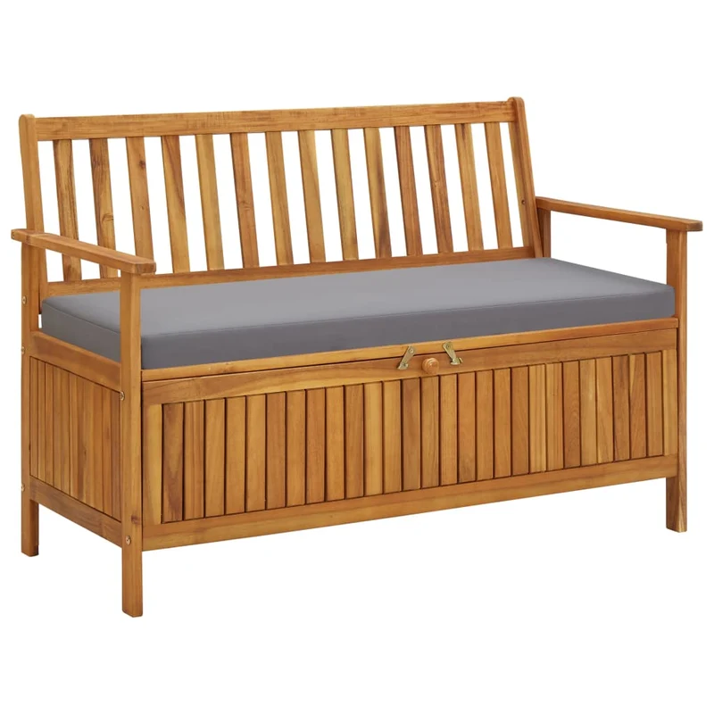 Banc de jardin meuble de patio d'extérieur terrasse de rangement de jardin 120 x 63 x 84 cm bois d'acacia solide 02_0011802