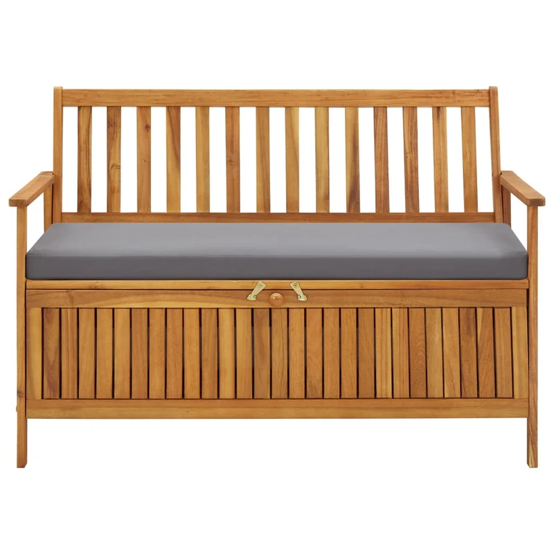 Banc de jardin meuble de patio d'extérieur terrasse de rangement de jardin 120 x 63 x 84 cm bois d'acacia solide 02_0011802