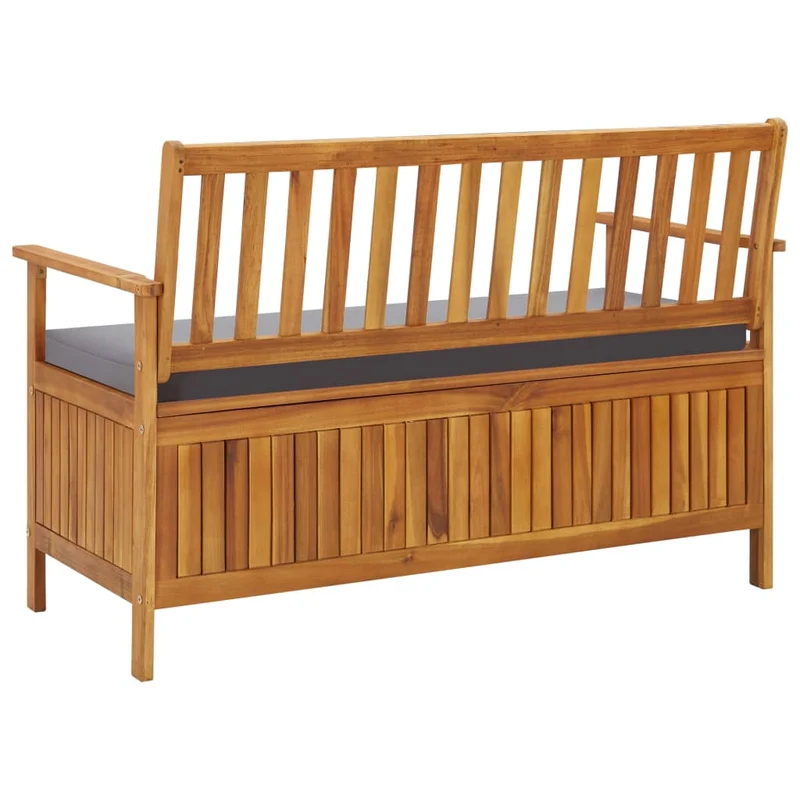 Banc de jardin meuble de patio d'extérieur terrasse de rangement de jardin 120 x 63 x 84 cm bois d'acacia solide 02_0011802