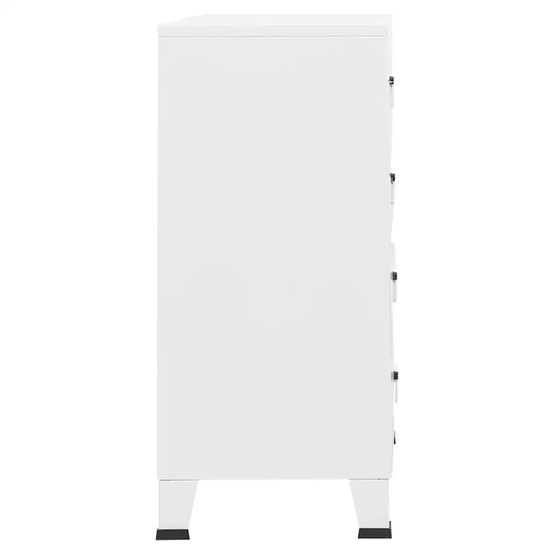 Armoire à tiroirs industrielle moderne 78 x 40 x 93 cm robuste finition mate en métal blanc 02_0046988
