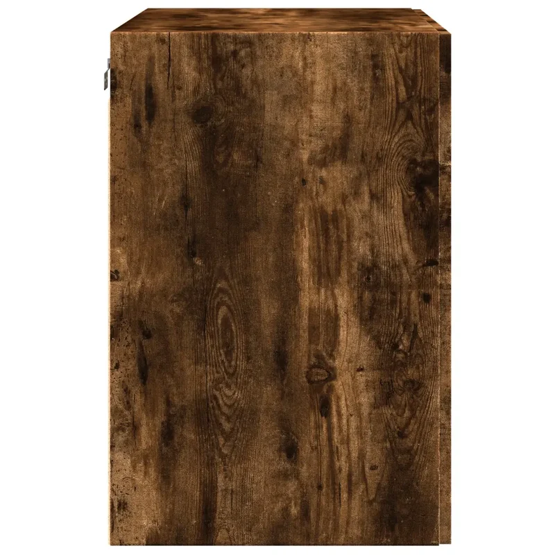 Armoire murale rangement gain de place 80 x 42,5 x 64 cm design moderne en bois d'ingénierie chêne fumé 02_0049503