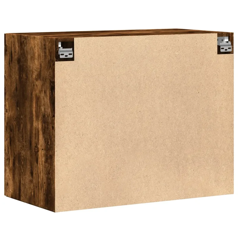 Armoire murale rangement gain de place 80 x 42,5 x 64 cm design moderne en bois d'ingénierie chêne fumé 02_0049503