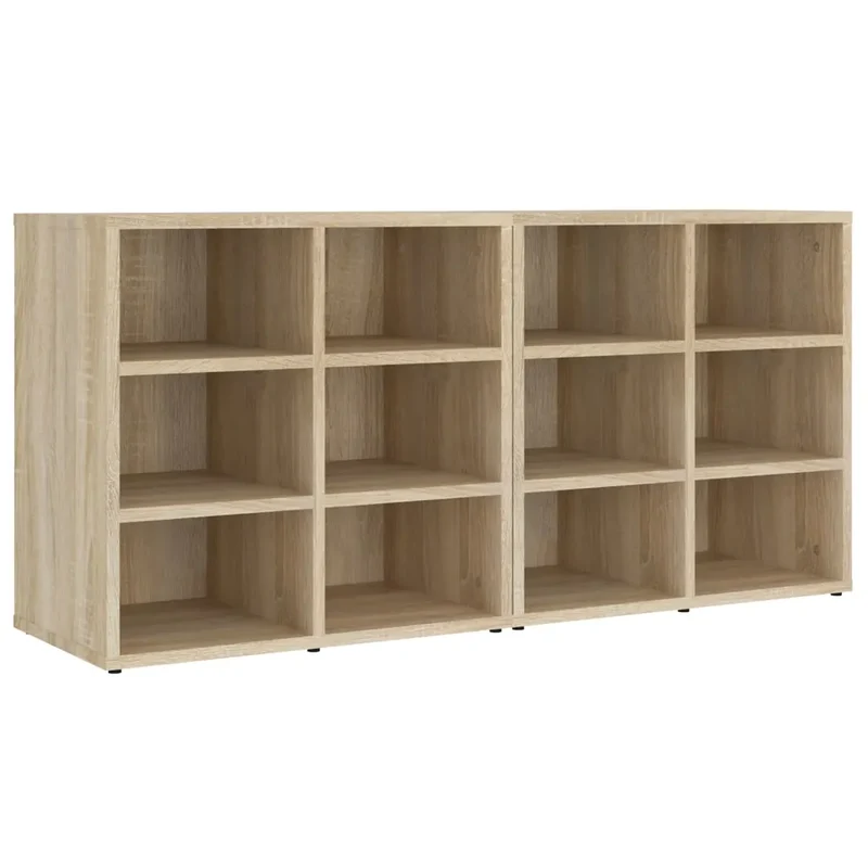 Lot de 2 armoires à chaussures rangement pratique 52,5 x 30 x 50 cm en bois d'ingénierie chêne sonoma 02_0047941