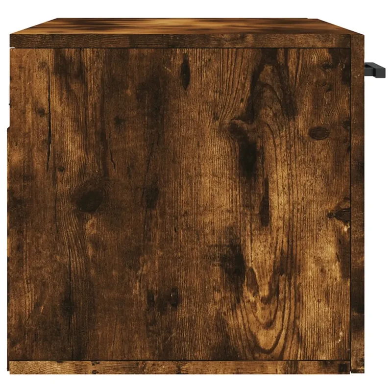 Armoire murale décorative pratique rangement 80 x 36 x 35 cm en bois d'ingénierie chêne fumé 02_0048872