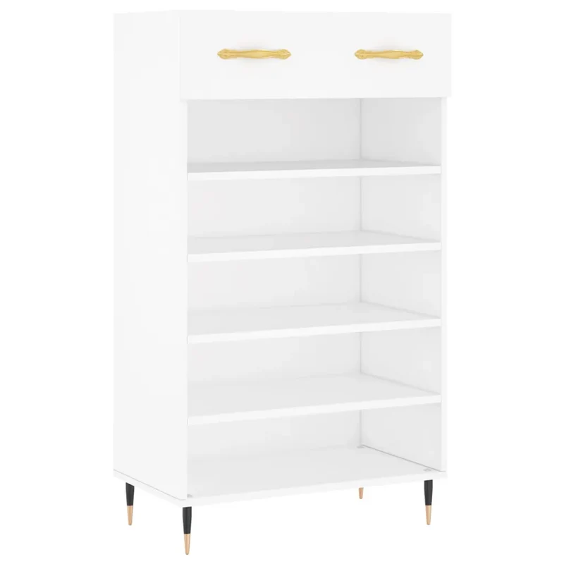 Armoire à chaussures design pratique rangement 60 x 35 x 105 cm en bois d'ingénierie blanc 02_0048717