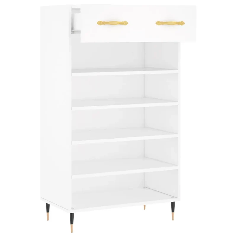 Armoire à chaussures design pratique rangement 60 x 35 x 105 cm en bois d'ingénierie blanc 02_0048717