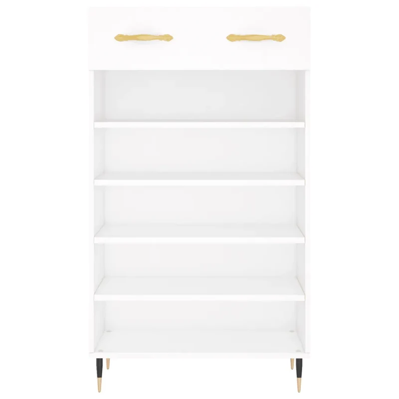 Armoire à chaussures design pratique rangement 60 x 35 x 105 cm en bois d'ingénierie blanc 02_0048717