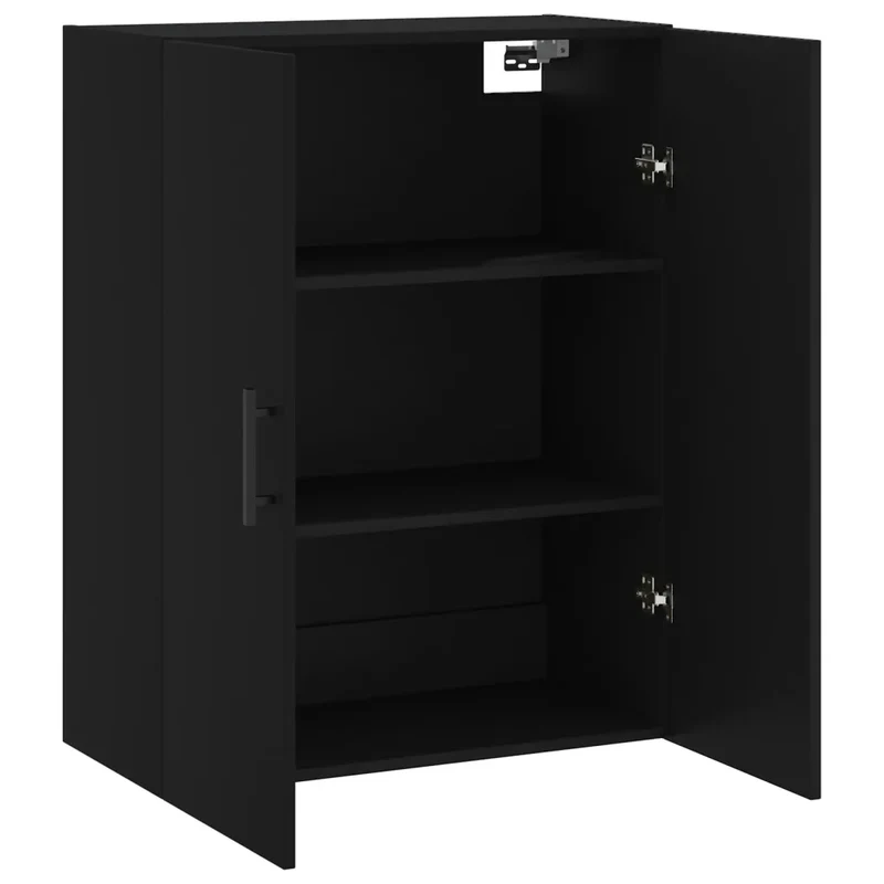 Armoire murale élégante rangement grand espace 69,5 x 34 x 90 cm en bois d'ingénierie noir 02_0048597