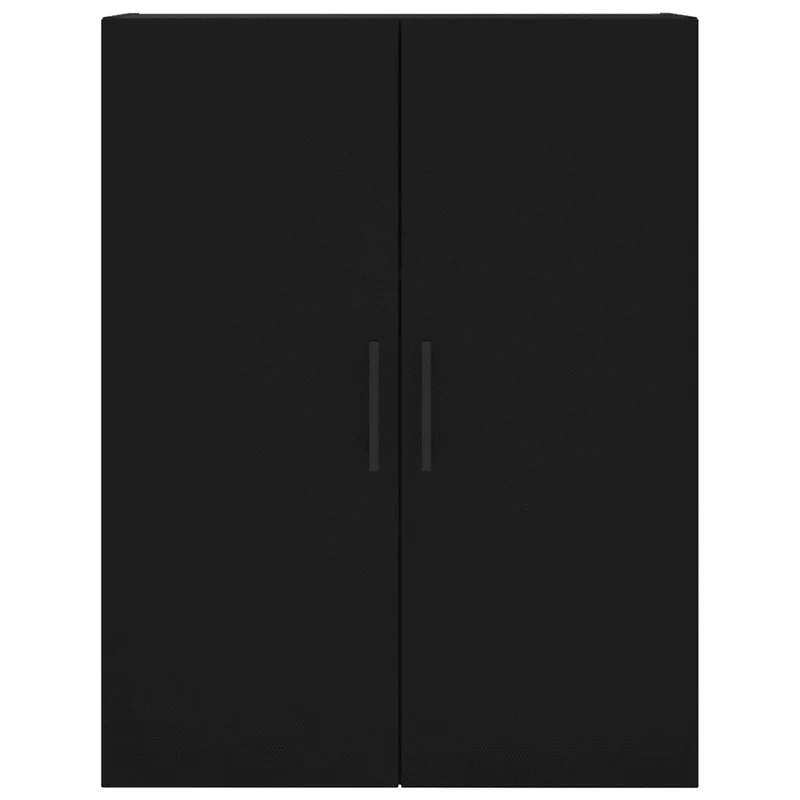 Armoire murale élégante rangement grand espace 69,5 x 34 x 90 cm en bois d'ingénierie noir 02_0048597