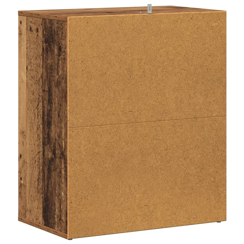 Armoire à chaussures vintage avec portes rangement 60 x 35 x 70 cm en bois d'ingénierie vieux bois 02_0050909