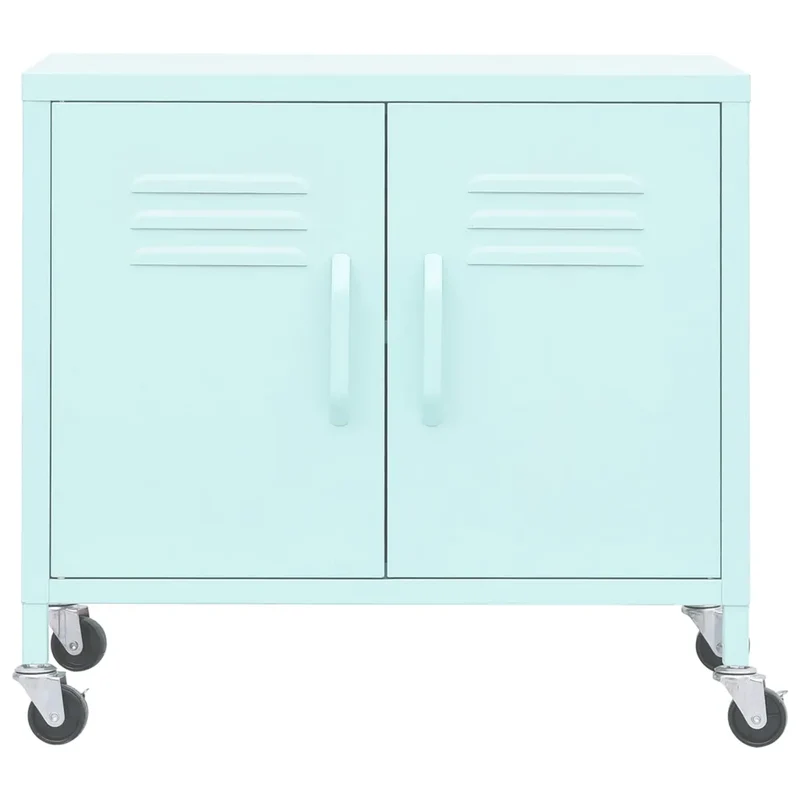 Armoire de rangement mobile pratique avec étagère réglable 60 x 35 x 56 cm en acier menthe 02_0046899