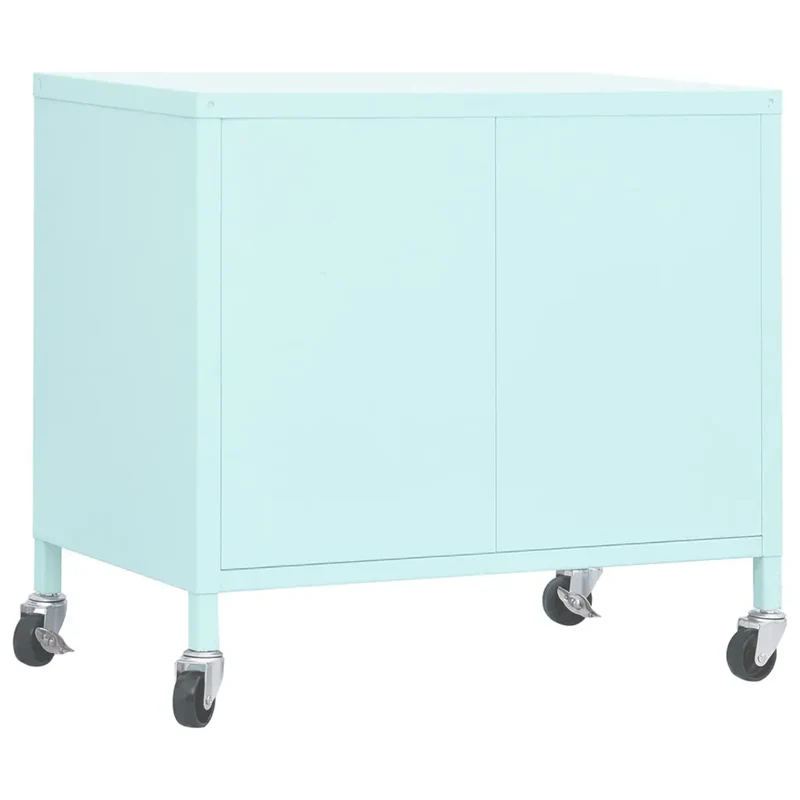 Armoire de rangement mobile pratique avec étagère réglable 60 x 35 x 56 cm en acier menthe 02_0046899