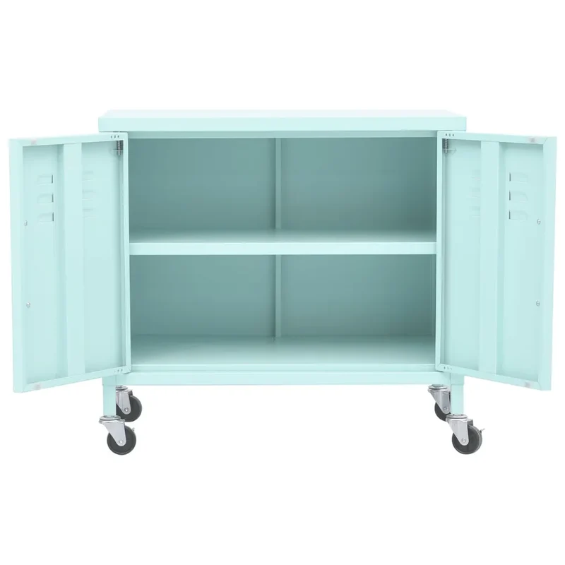 Armoire de rangement mobile pratique avec étagère réglable 60 x 35 x 56 cm en acier menthe 02_0046899