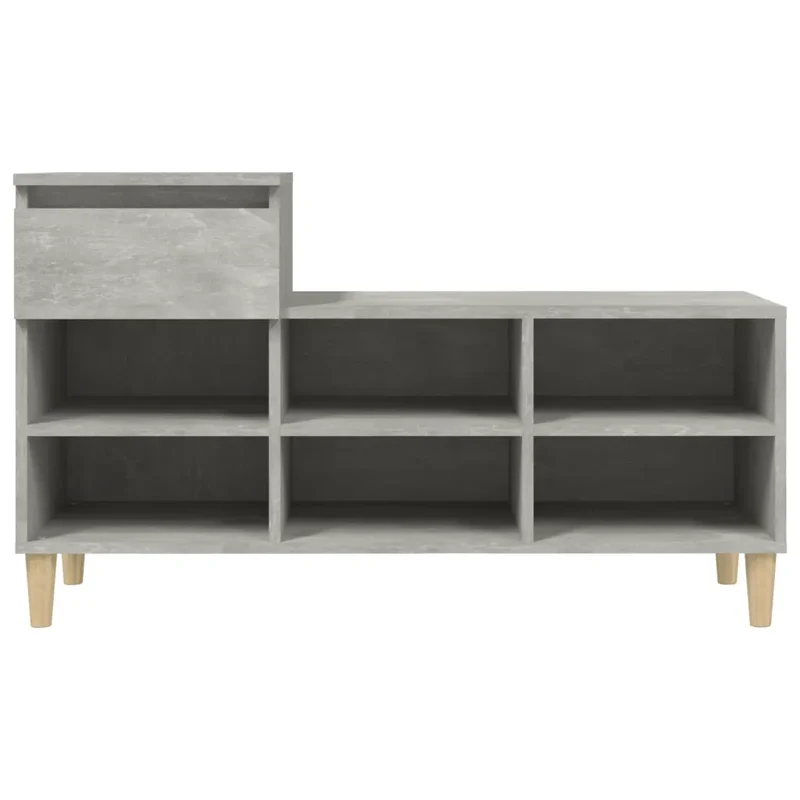 Armoire à chaussures avec tiroir et 6 compartiments rangement pratique 102 x 36 x 60 cm en bois gris béton 02_0048446