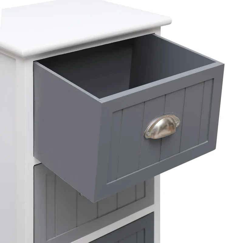 Armoire latérale pratique avec 4 tiroirs 35 x 30 x 90 cm style moderne déco intérieure en bois blanc 02_0046459