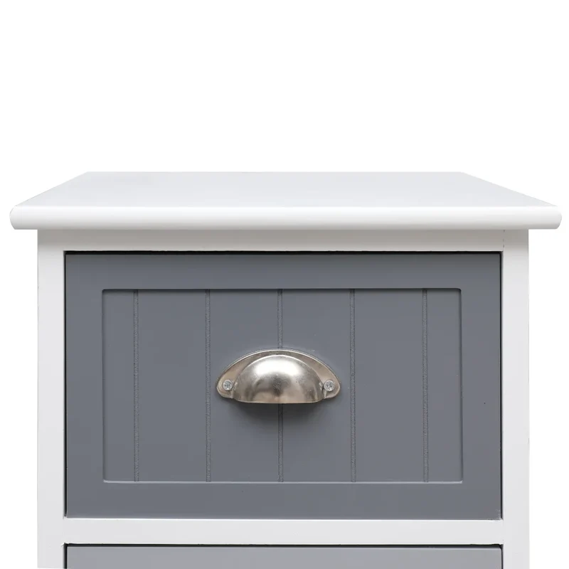 Armoire latérale pratique avec 4 tiroirs 35 x 30 x 90 cm style moderne déco intérieure en bois blanc 02_0046459