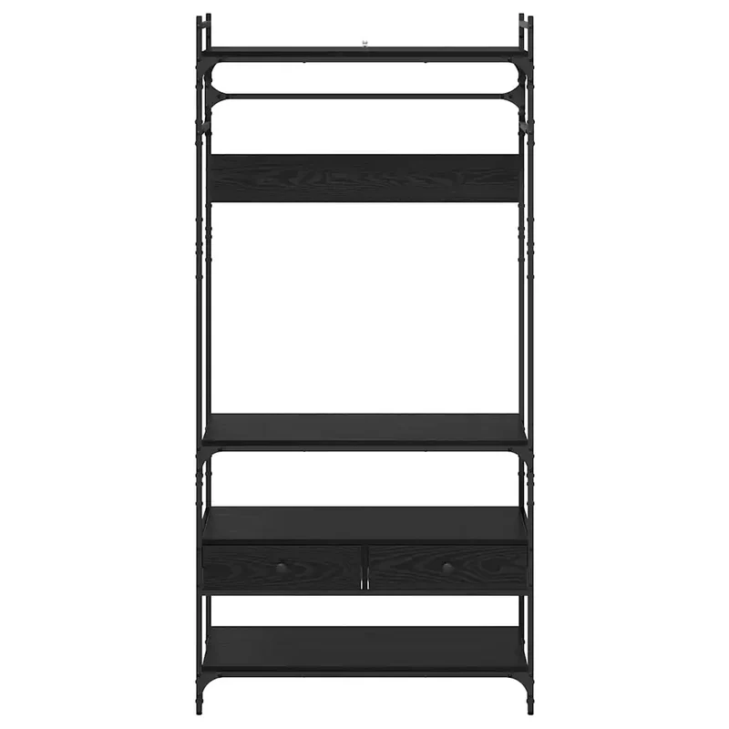 Armoire grande avec tiroir et étagère 89 x 39 x 184 cm en bois d'ingénierie chêne noir 02_0052879