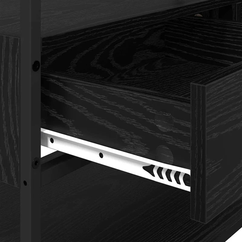 Armoire grande avec tiroir et étagère 89 x 39 x 184 cm en bois d'ingénierie chêne noir 02_0052879
