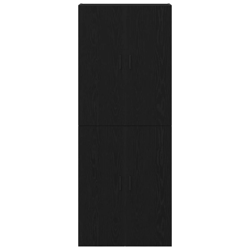 Lot de 2 armoires murales modernes style épuré rangement 69,5 x 34 x 90 cm en bois d'ingénierie chêne noir 02_0055912