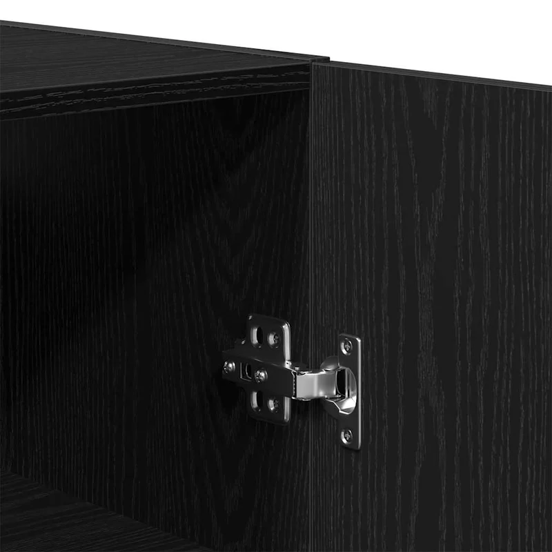 Lot de 2 armoires murales modernes style épuré rangement 69,5 x 34 x 90 cm en bois d'ingénierie chêne noir 02_0055912