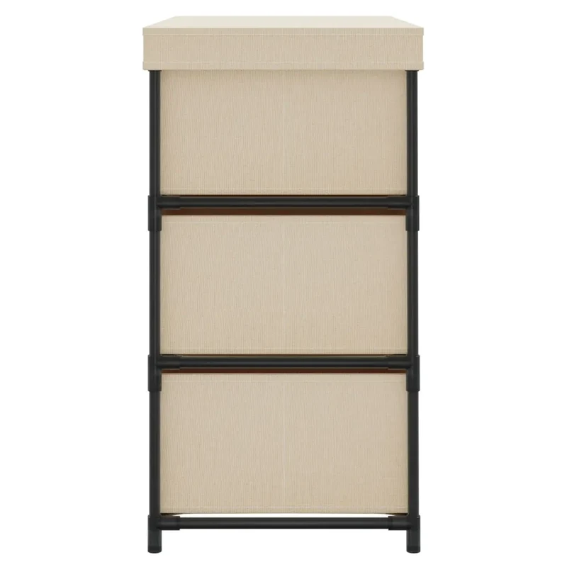 Armoire de rangement avec 6 tiroirs design moderne 55 x 29 x 55 cm en acier crème 02_0046937