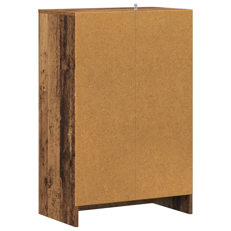 Armoire à chaussures vintage rangement pratique 60 x 35 x 92 cm en bois d'ingénierie vieux bois 02_0050913