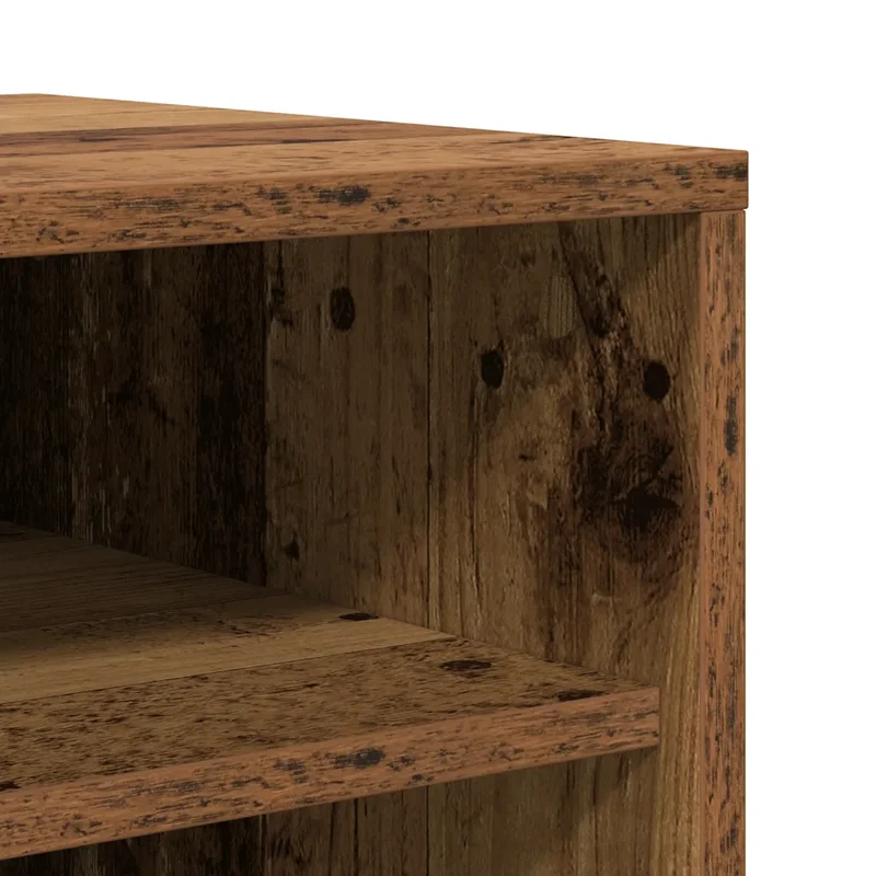 Armoire à chaussures vintage rangement pratique 60 x 35 x 92 cm en bois d'ingénierie vieux bois 02_0050913
