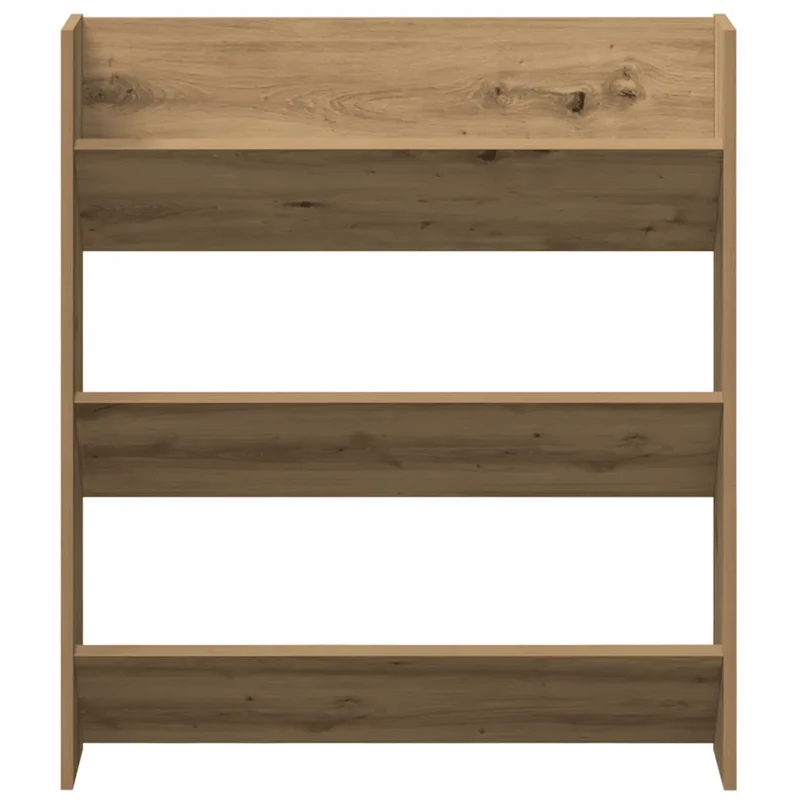 Armoire à chaussures murale moderne gain de place 80 x 18 x 90 cm en bois d'ingénierie chêne artisanal 02_0050893