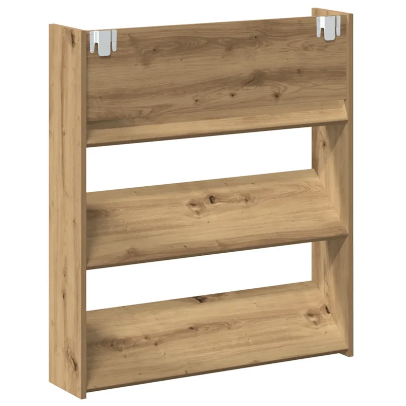 Armoire à chaussures murale moderne gain de place 80 x 18 x 90 cm en bois d'ingénierie chêne artisanal 02_0050893