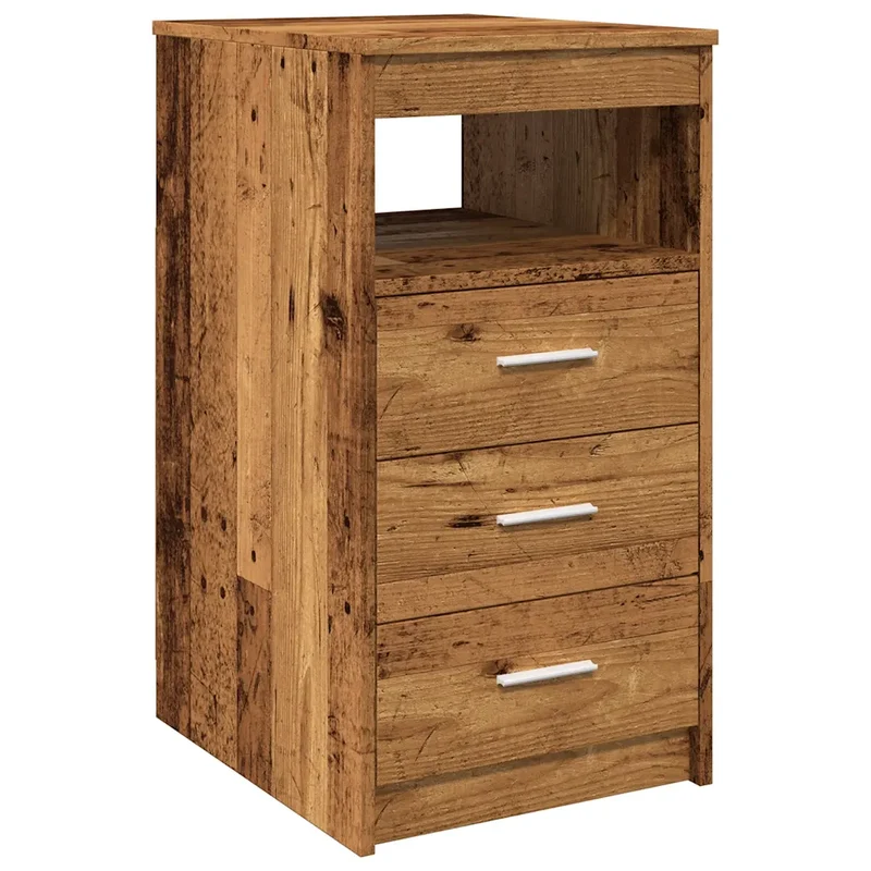 Armoire à tiroirs moderne rangement 40 x 50 x 76 cm facile d'entretien stable en bois d'ingénierie vieux bois 02_0050705