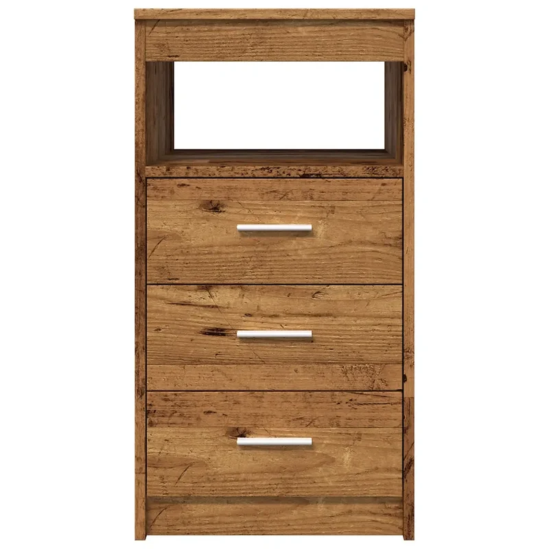 Armoire à tiroirs moderne rangement 40 x 50 x 76 cm facile d'entretien stable en bois d'ingénierie vieux bois 02_0050705