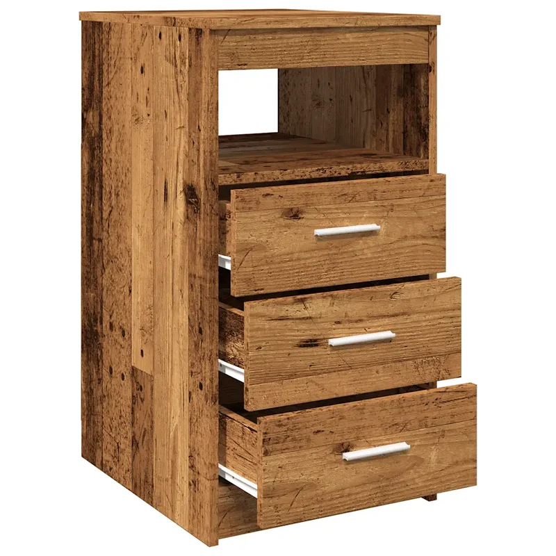 Armoire à tiroirs moderne rangement 40 x 50 x 76 cm facile d'entretien stable en bois d'ingénierie vieux bois 02_0050705