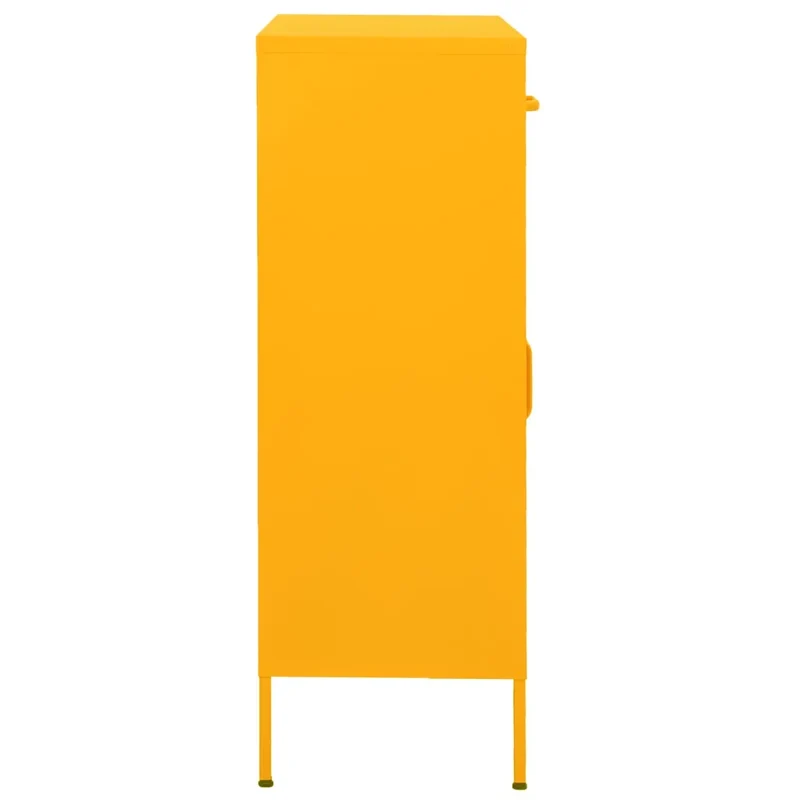 Armoire de rangement pratique 80 x 35 x 101,5 cm robustesse durable 2 étagères réglables style moderne en acier jaune 02_0046855