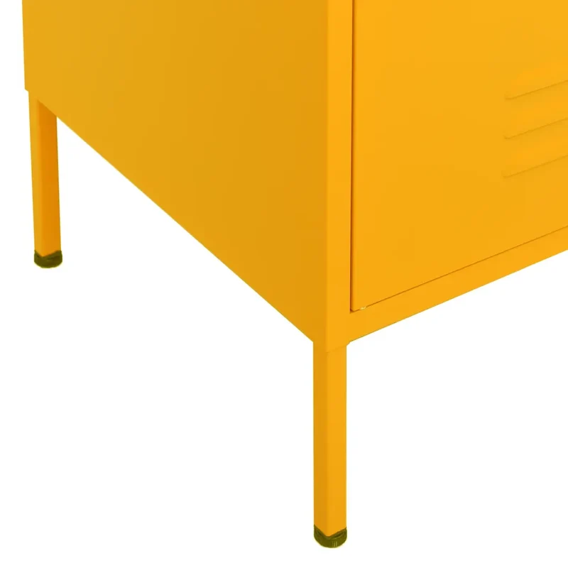 Armoire de rangement pratique 80 x 35 x 101,5 cm robustesse durable 2 étagères réglables style moderne en acier jaune 02_0046855