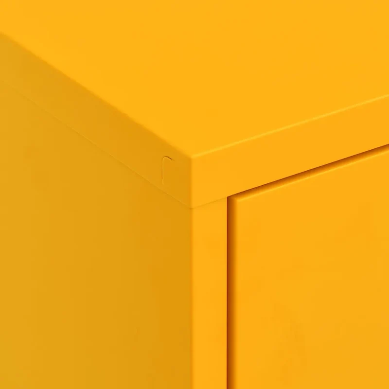 Armoire de rangement pratique 80 x 35 x 101,5 cm robustesse durable 2 étagères réglables style moderne en acier jaune 02_0046855