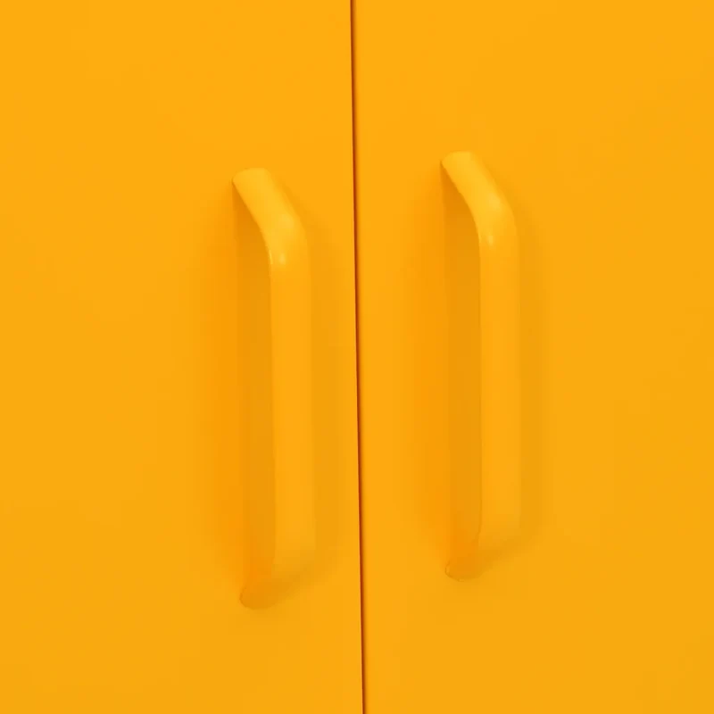 Armoire de rangement pratique 80 x 35 x 101,5 cm robustesse durable 2 étagères réglables style moderne en acier jaune 02_0046855