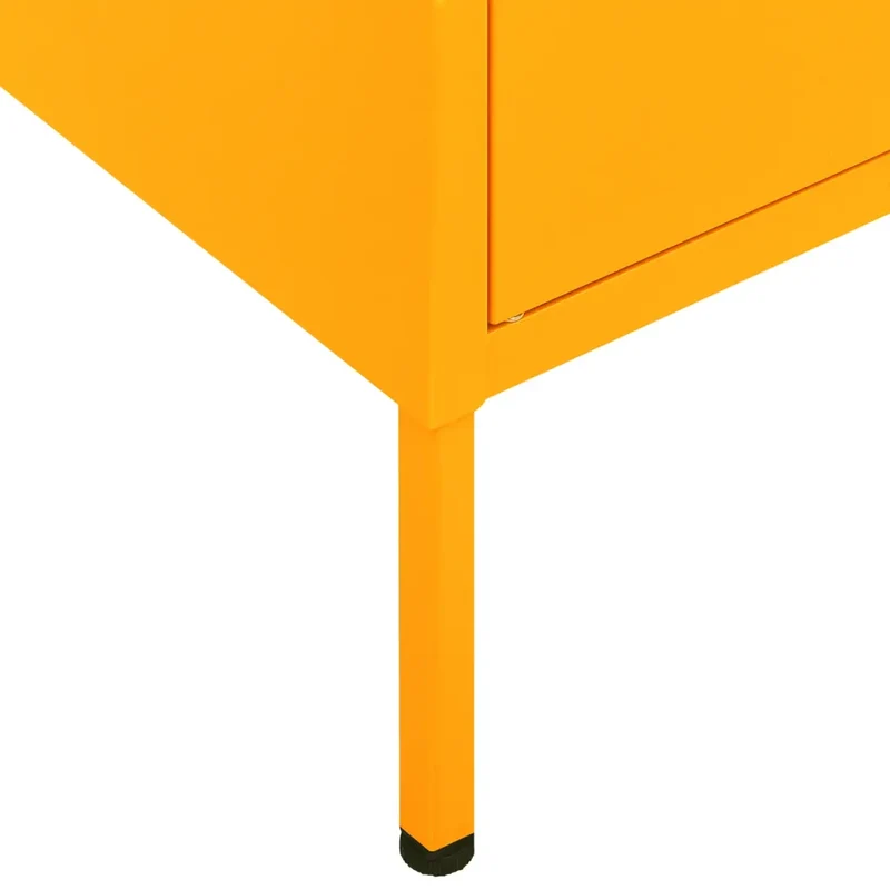 Armoire de rangement contemporaine 80 x 35 x 101,5 cm avec 2 étagères réglables finition mate en acier jaune 02_0046828