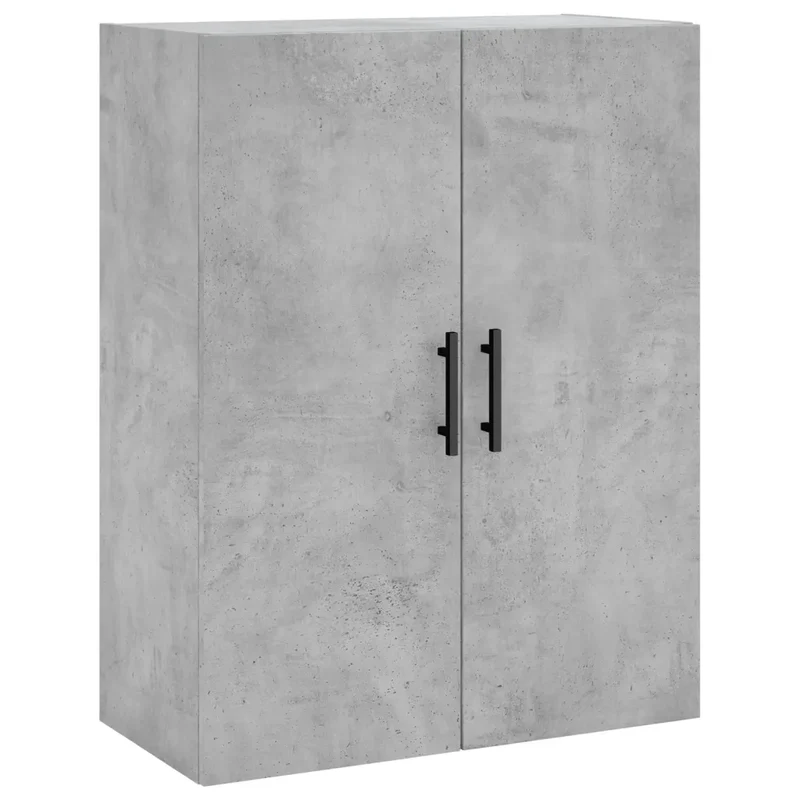 Lot de 2 armoires murales rangement élégant 69,5 x 34 x 90 cm en bois d'ingénierie gris béton 02_0055375