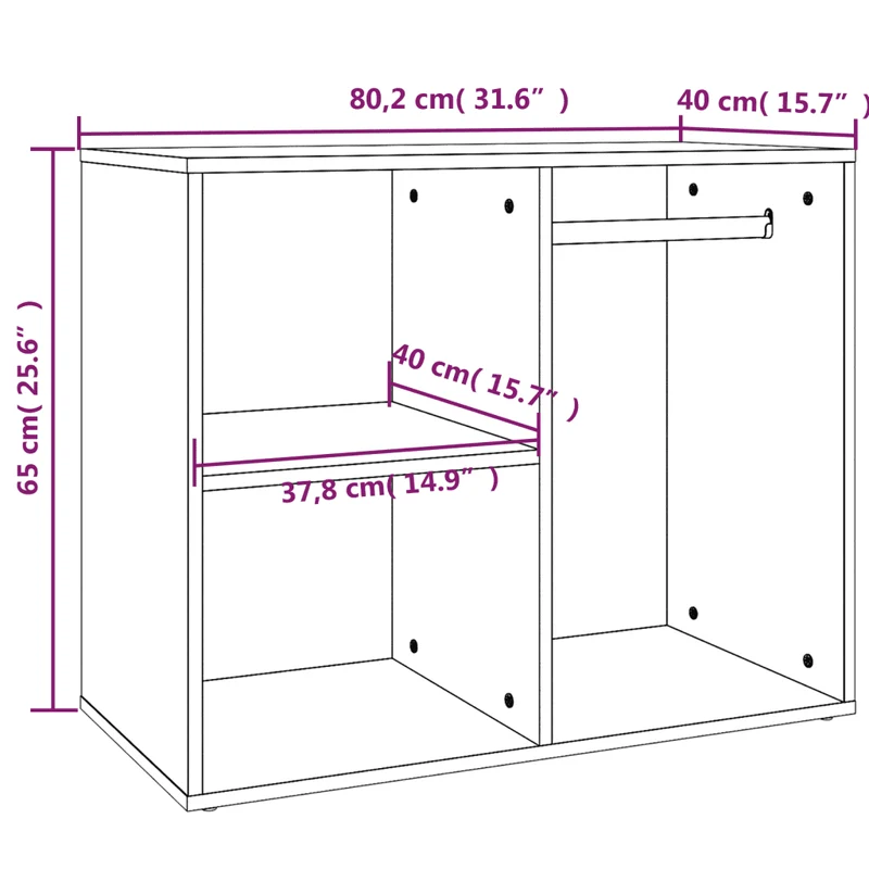 Armoire de dressing moderne pratique 80 x 40 x 65 cm en bois d'ingénierie chêne marron 02_0048434