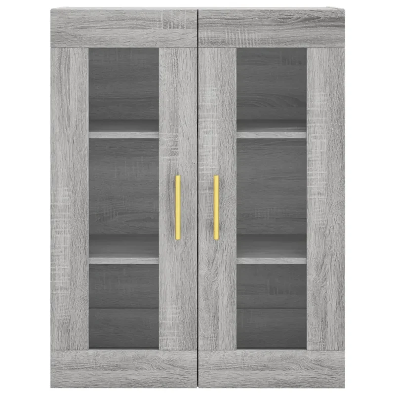 Armoire murale design pratique rangement 69,5 x 34 x 90 cm en bois d'ingénierie gris 02_0048622
